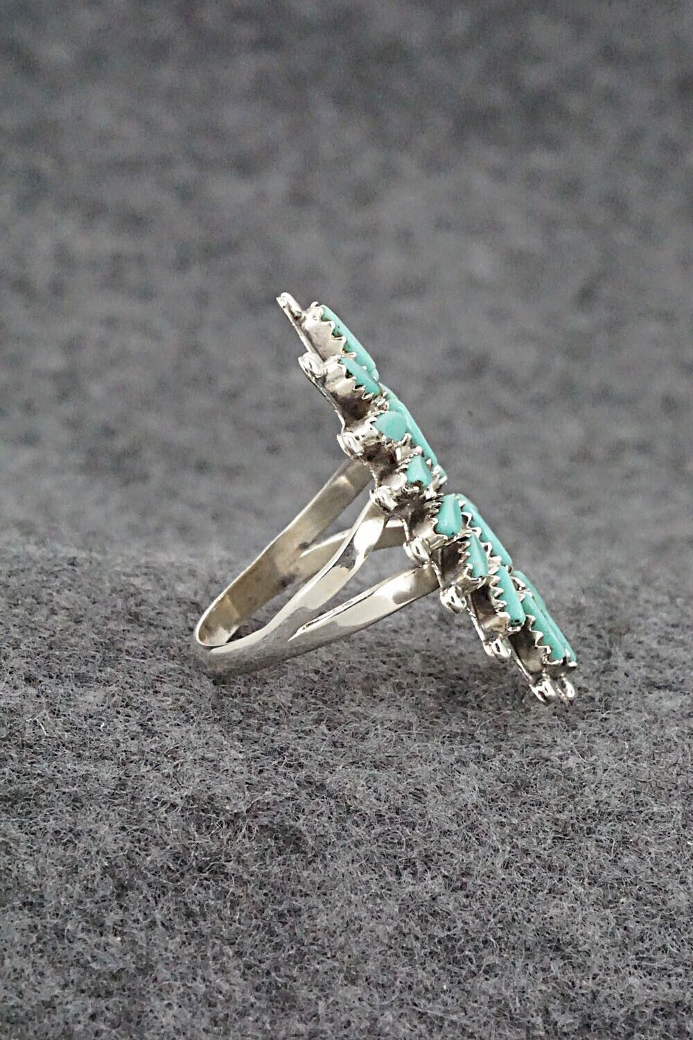 Turquoise & Sterling Silver Ring - Nathaniel Nez - Size 7