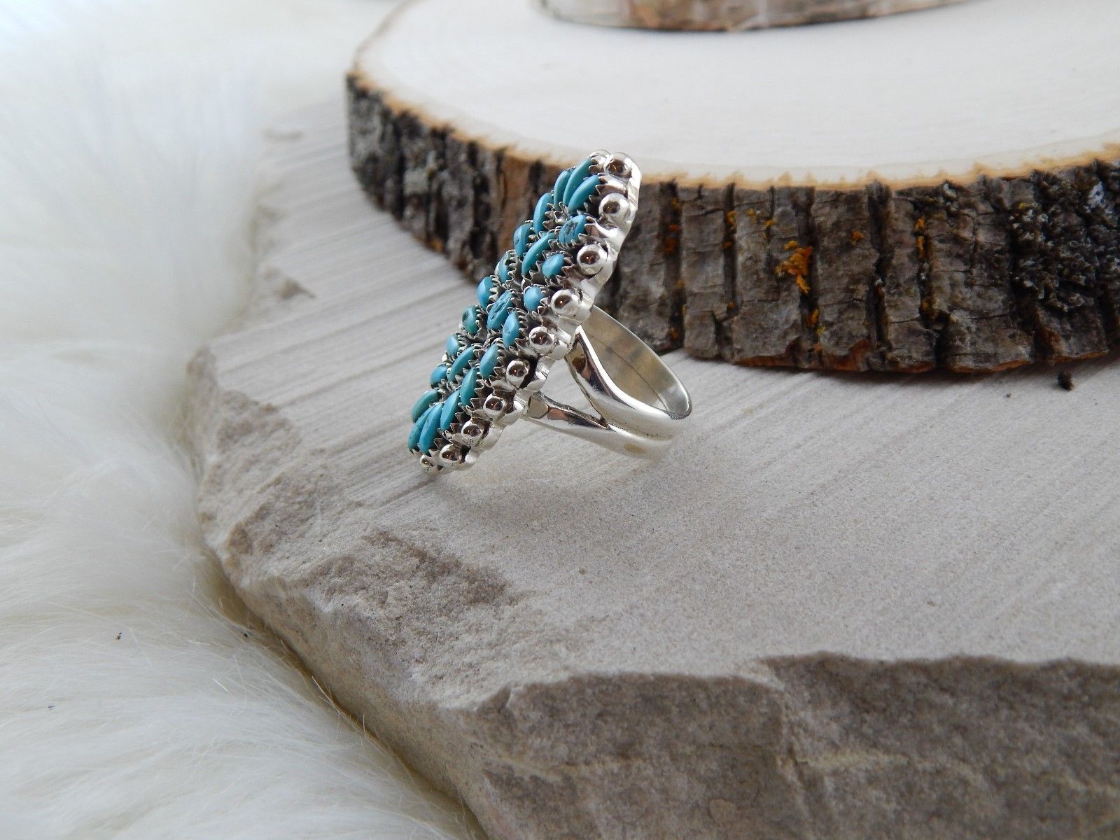 Navajo Sterling Silver & Turquoise Ring - Jaz Wilson - High Lonesome Trading