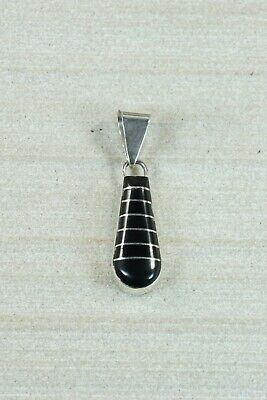 Zuni Onyx & Sterling Silver Pendant - Eldrick Seowtewa