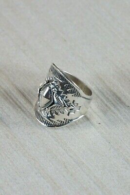 Navajo Sterling Silver Ring - Derrick Gordon - Size 8 - High Lonesome Trading