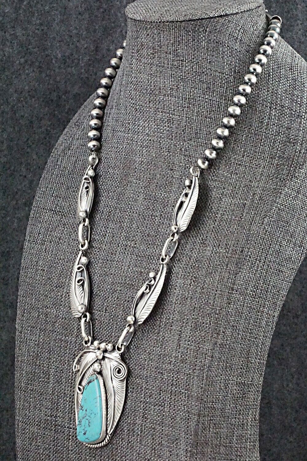 Turquoise & Sterling Silver Necklace - Davey Morgan