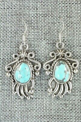 Turquoise & Sterling Silver Earrings - Raymond Delgarito