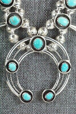 Turquoise & Sterling Silver Squash Blossom and Earrings - Phil Garcia