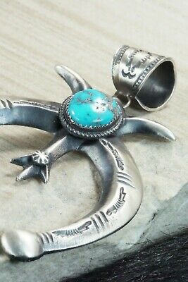 Turquoise and Sterling Silver Naja Pendant - Mary Cayatineto