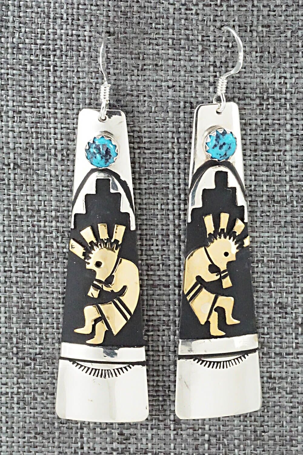 Turquoise & Sterling Silver Earrings - Rosita Singer
