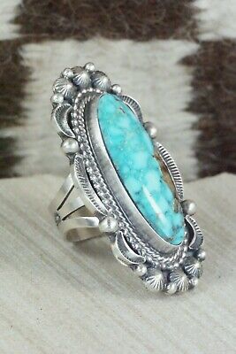 Turquoise & Sterling Silver Ring - Tom Lewis - Size 7.5