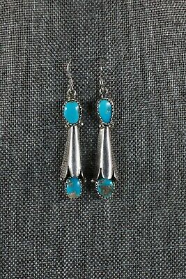 Navajo Turquoise and Sterling Silver Earrings - Roger Pino