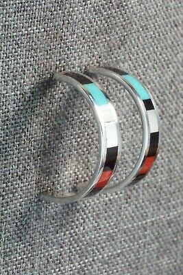 Multi Stone Inlay & Sterling Silver Earrings - Robin Chavez