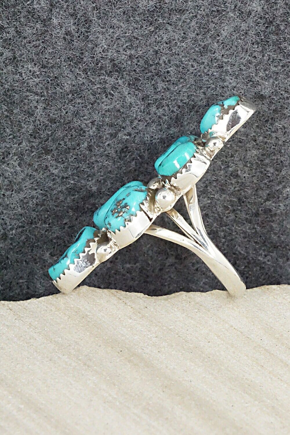 Turquoise Sterling Silver Ring - Roberta Begay - Size 9