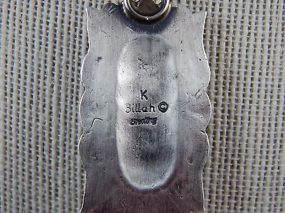 Navajo Sterling Silver Necklace w/ Sterling Silver & Turquoise Pendant - Kevin Billah - High Lonesome Trading