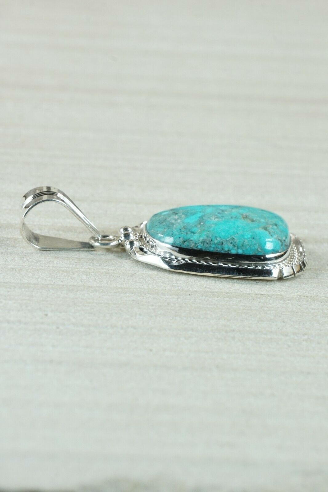 Navajo Turquoise & Sterling Silver Pendant - Samuel Yellowhair