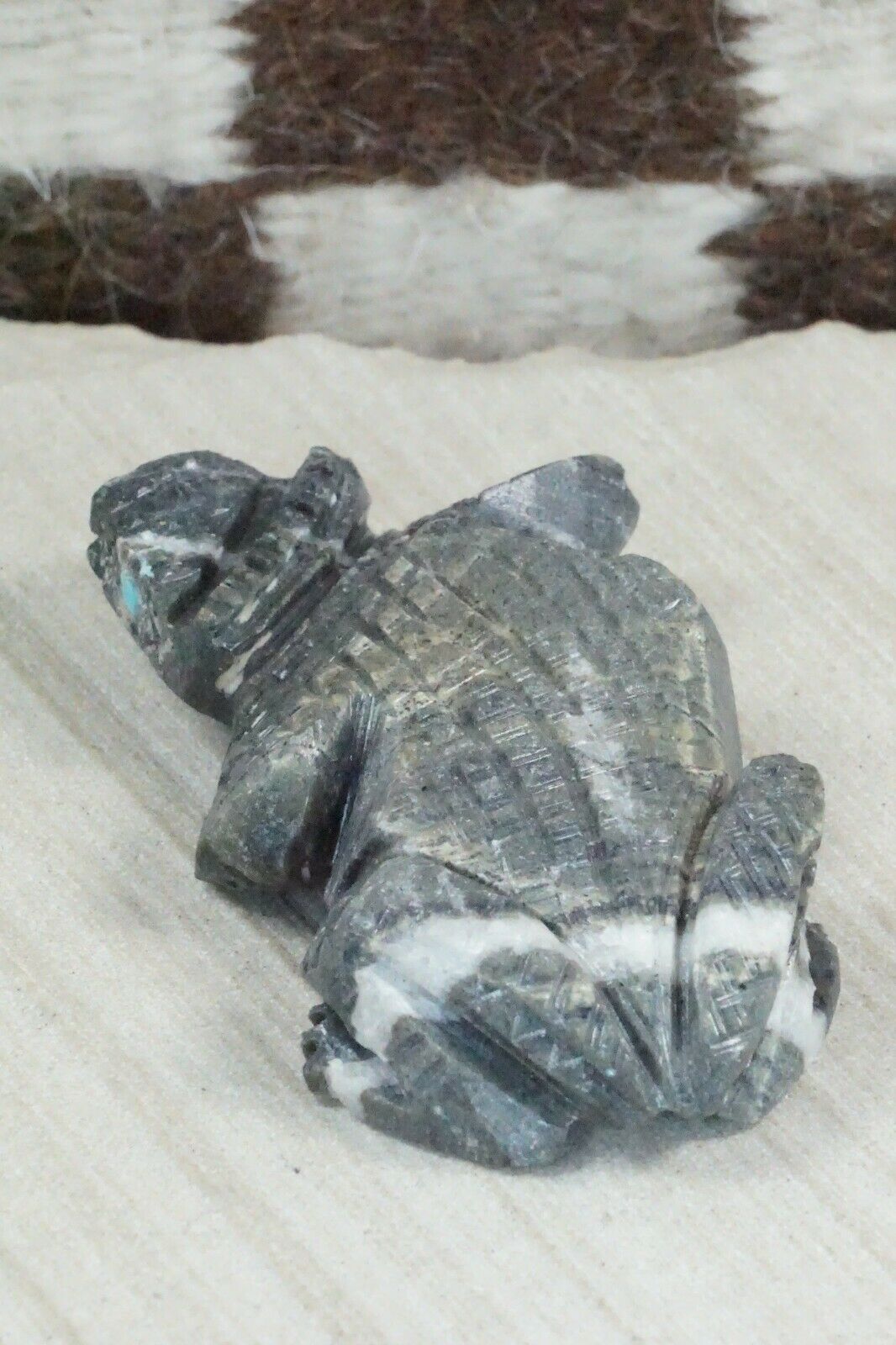 Horned Toad Zuni Fetish Carving - Kent Banteah