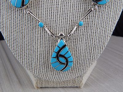 Zuni Sterling Silver & Turquoise Necklace & Earring Set - Amy Wesley - High Lonesome Trading