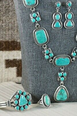 Navajo Turquoise & Sterling Silver Jewelry Set - Raymond Delgarito - High Lonesome Trading