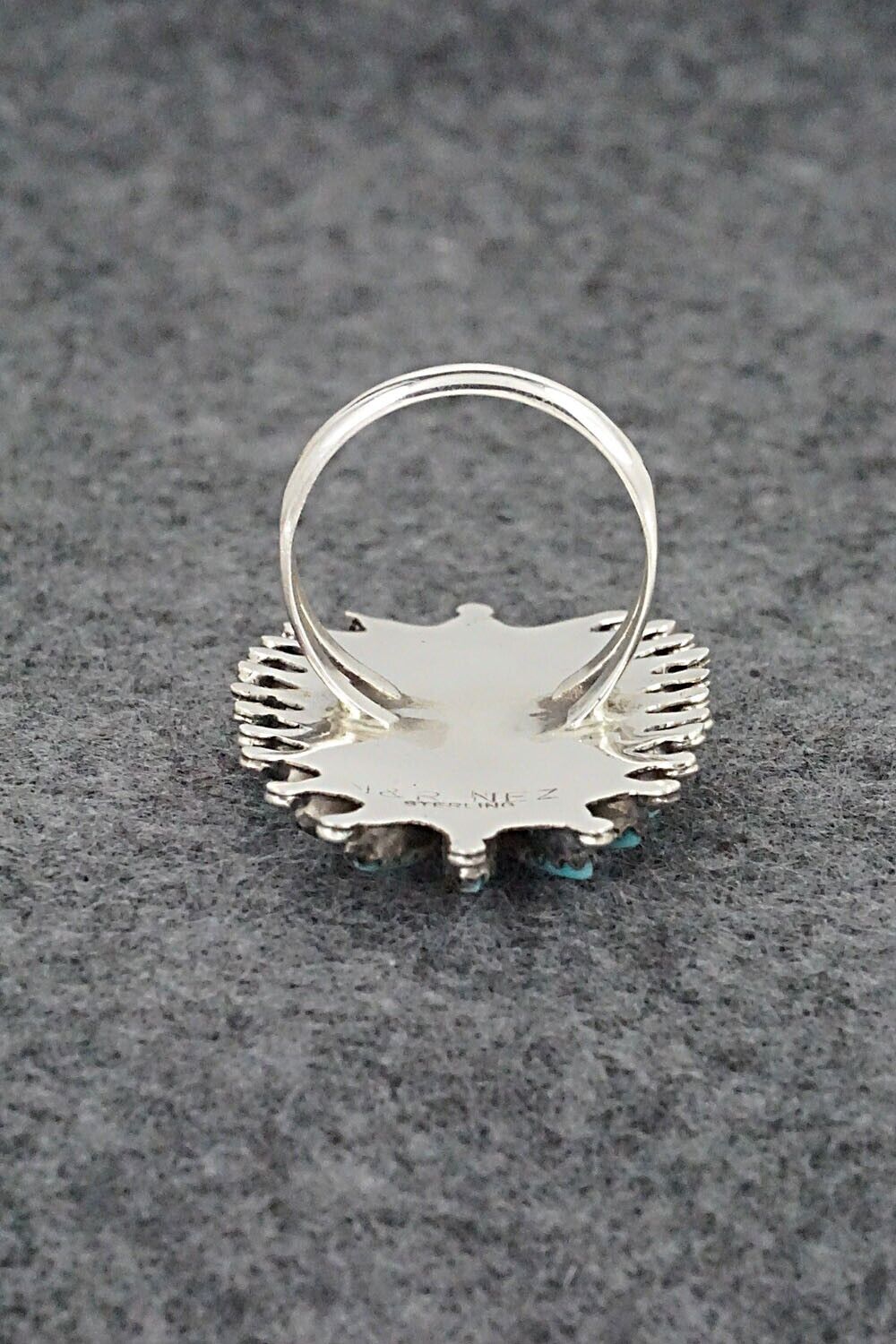 Turquoise & Sterling Silver Ring - Nathaniel Nez - Size 7