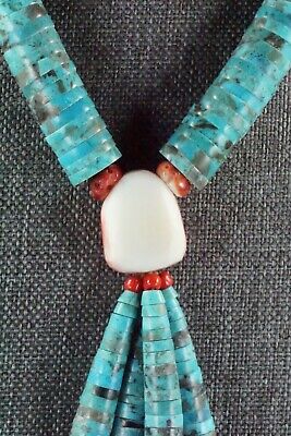 Turquoise & Spiny Oyster Necklace - Lupe Lovato