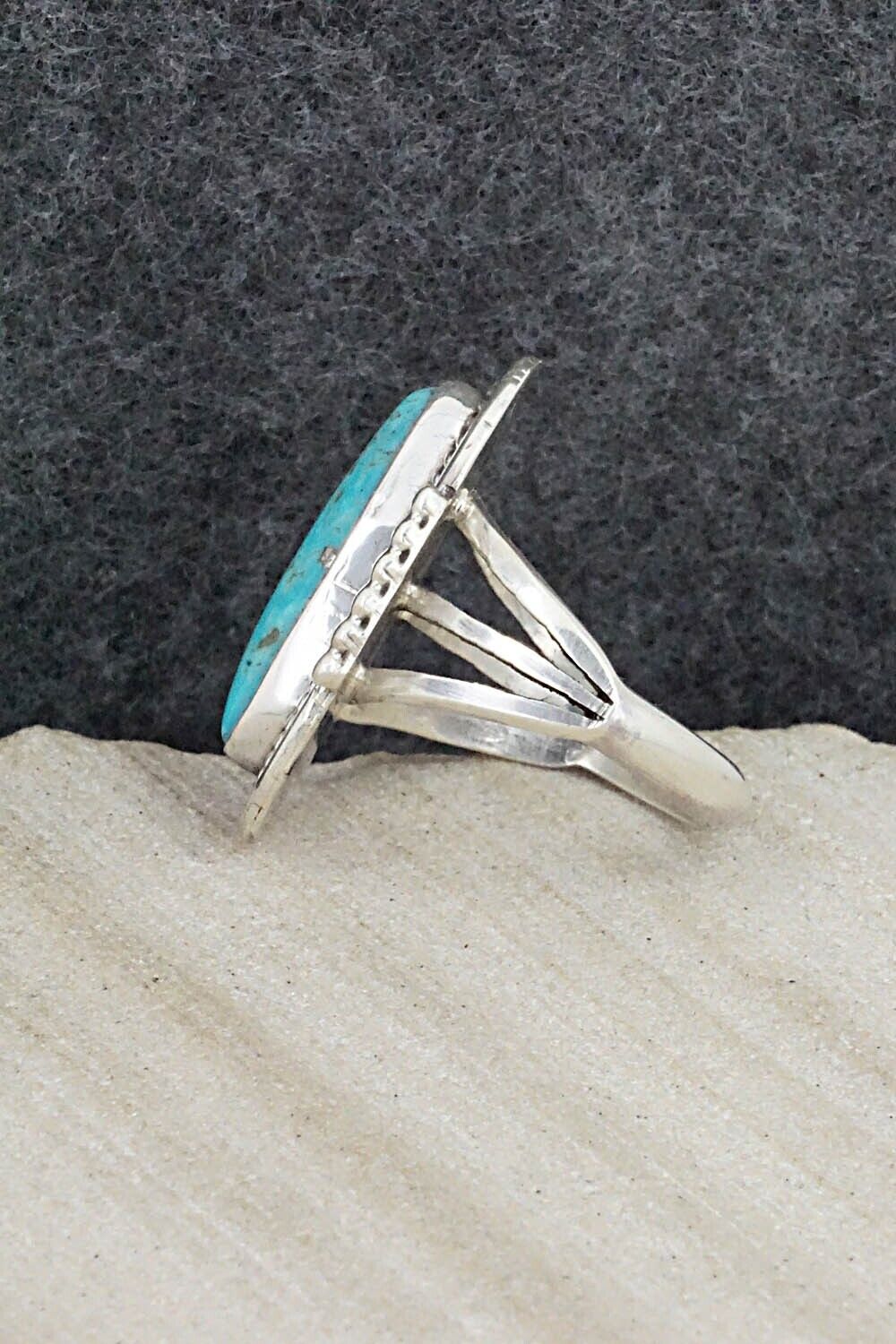 Turquoise & Sterling Silver Ring - Samuel Yellowhair - Size 7
