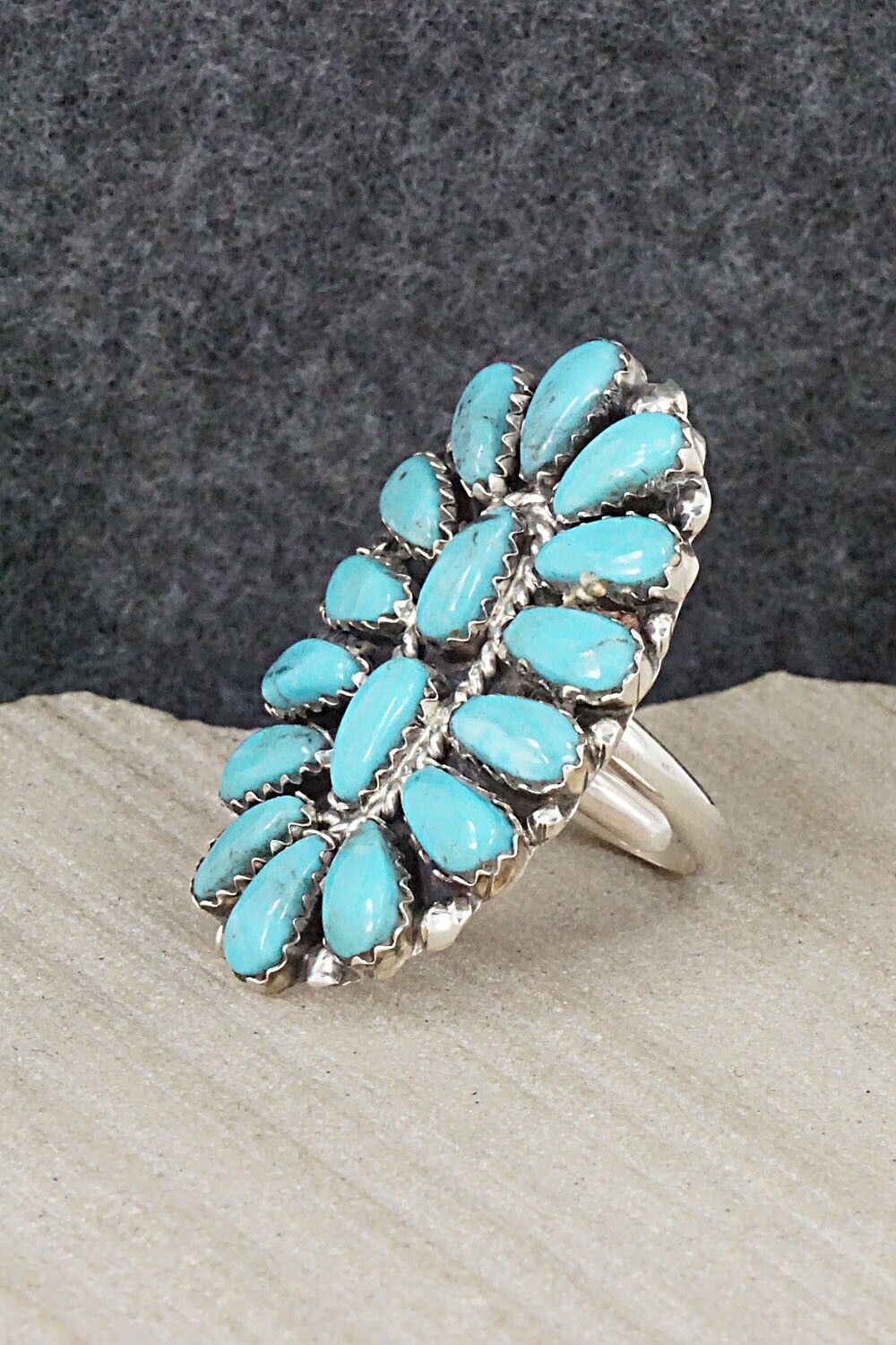 Turquoise and Sterling Silver Ring - Jesse Williams - Size 7 (adjustable)
