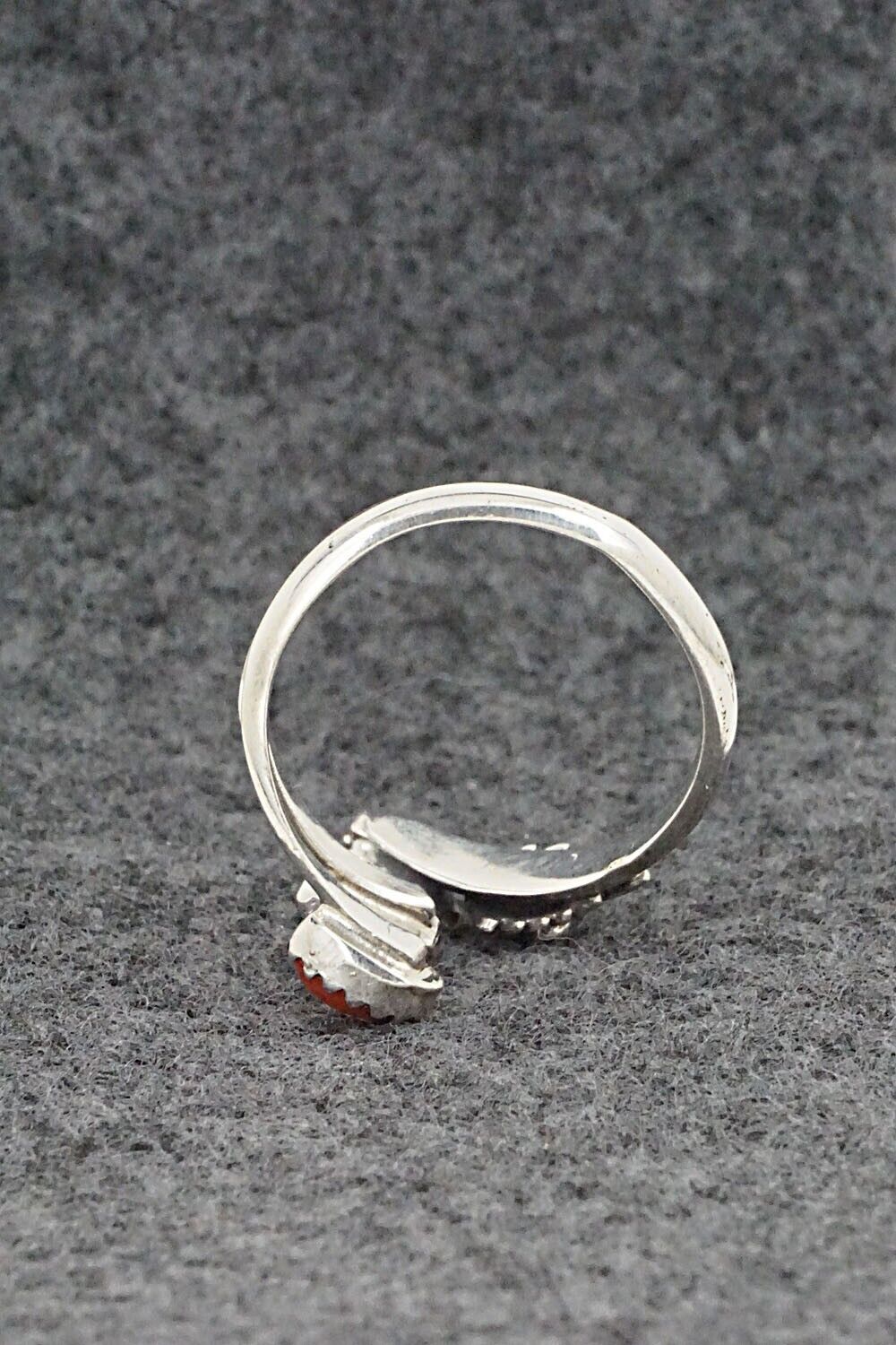 Coral & Sterling Silver Ring - Harris Largo - Size 8.75