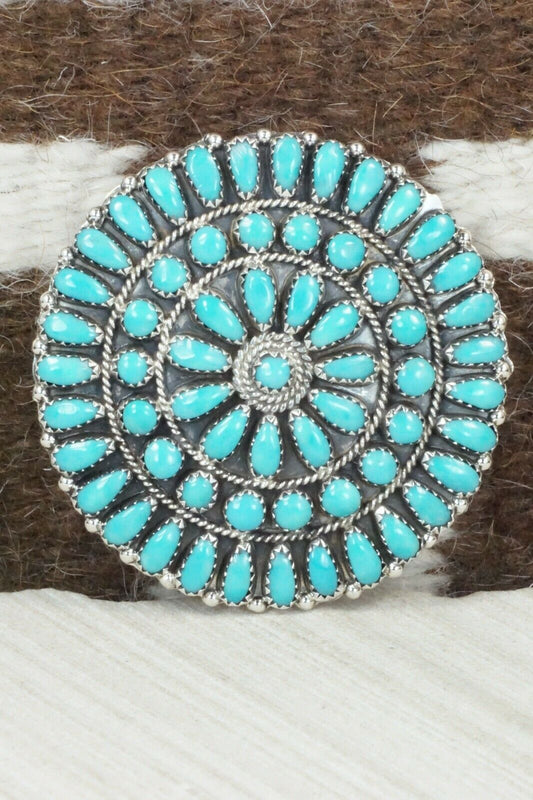 Turquoise & Sterling Silver Pendant/ Pin - Larry Begay