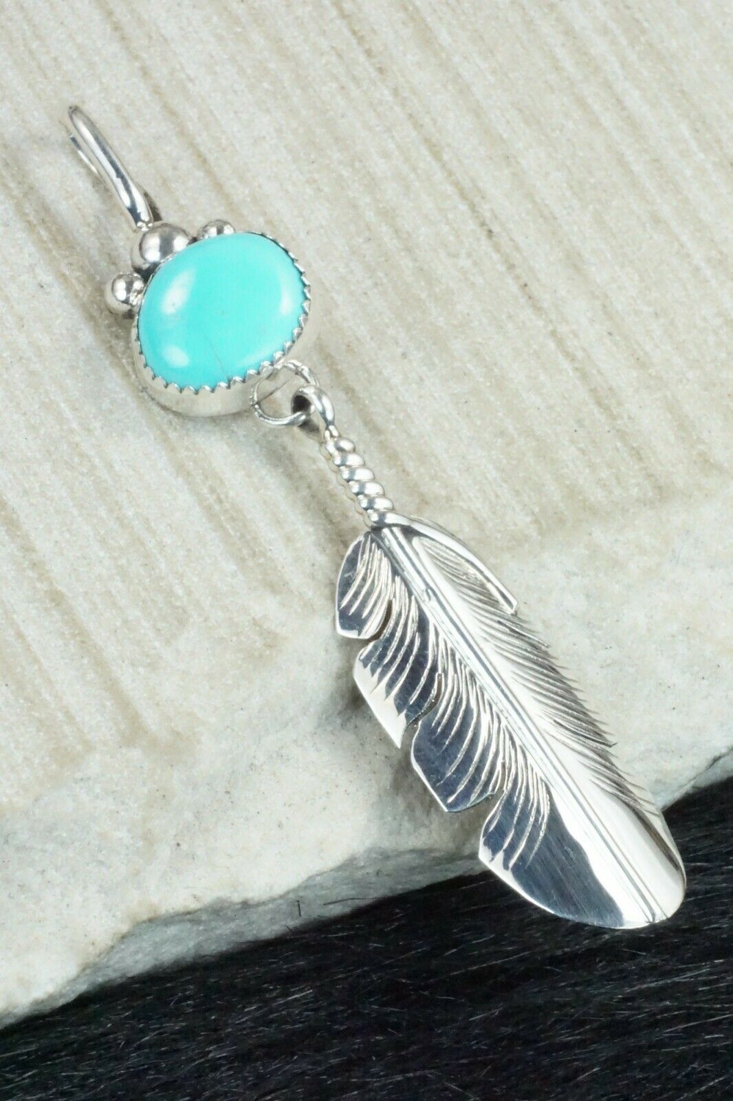 Turquoise and Sterling Silver Pendant - Aaron Davis