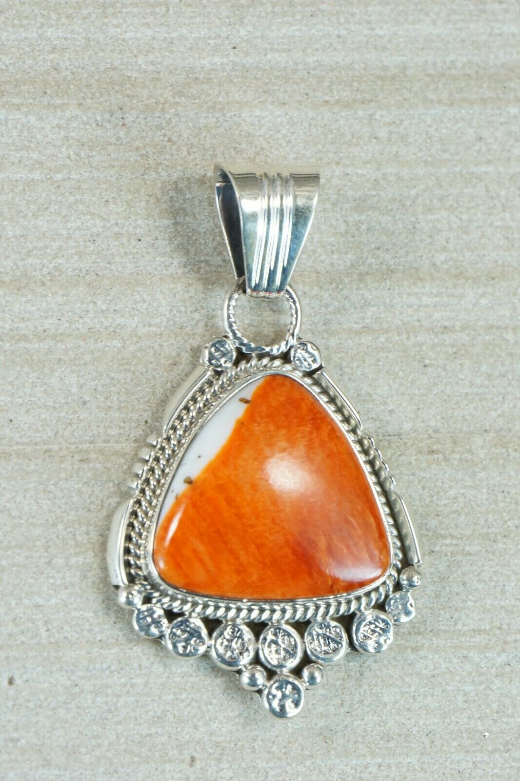 Navajo Spiny Oyster & Sterling Silver Pendant - Native American