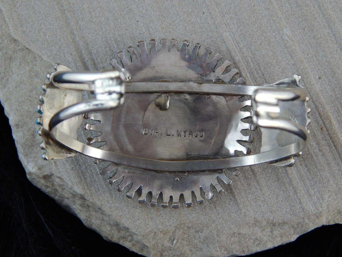 Zuni Sterling Silver & Turquoise Bracelet & Ring - Evangeline Wyaco - High Lonesome Trading