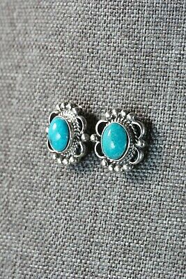 Navajo Turquoise & Sterling Silver Earrings - Jan Mariano