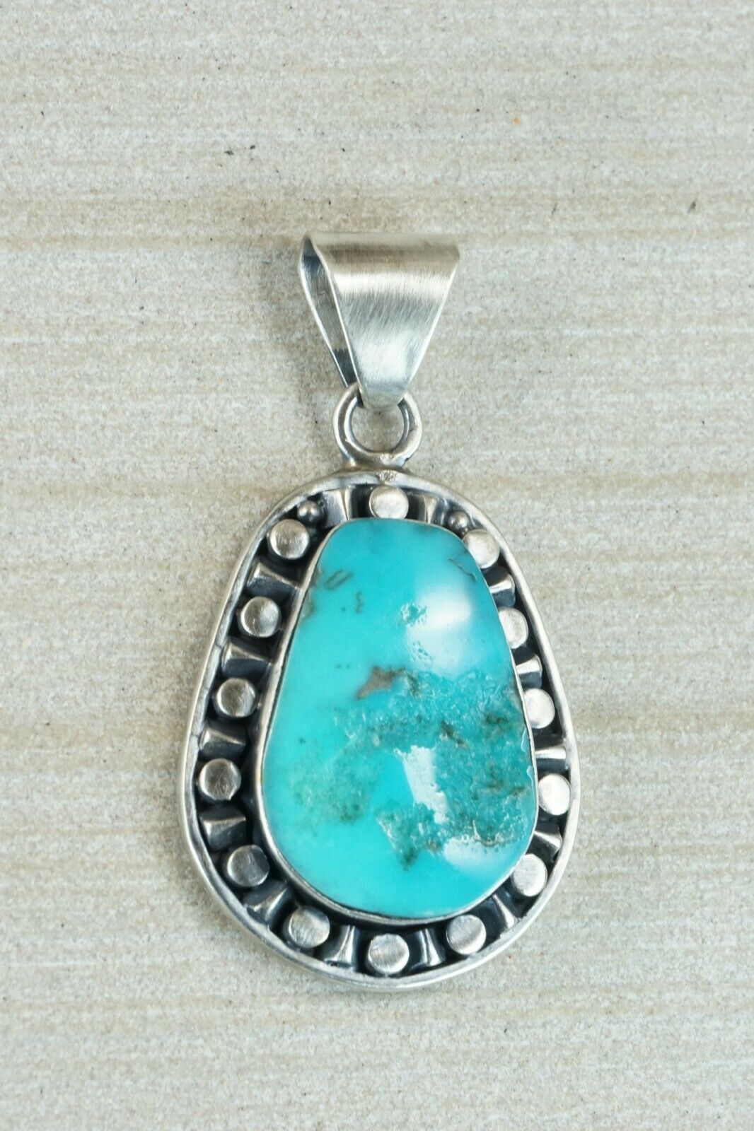 Navajo Turquoise and Sterling Silver Pendant - Sharon McCarthy