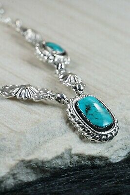 Navajo Turquoise & Sterling Silver Necklace - Lee Shorty