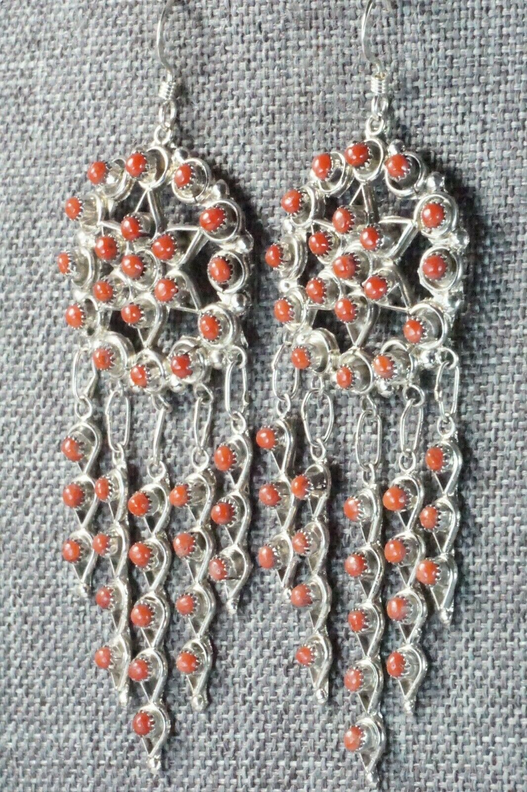 Coral & Sterling Silver Earrings - Waylon Johnson