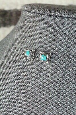 Navajo Turquoise & Sterling Silver Earrings - Jacinda Bodie