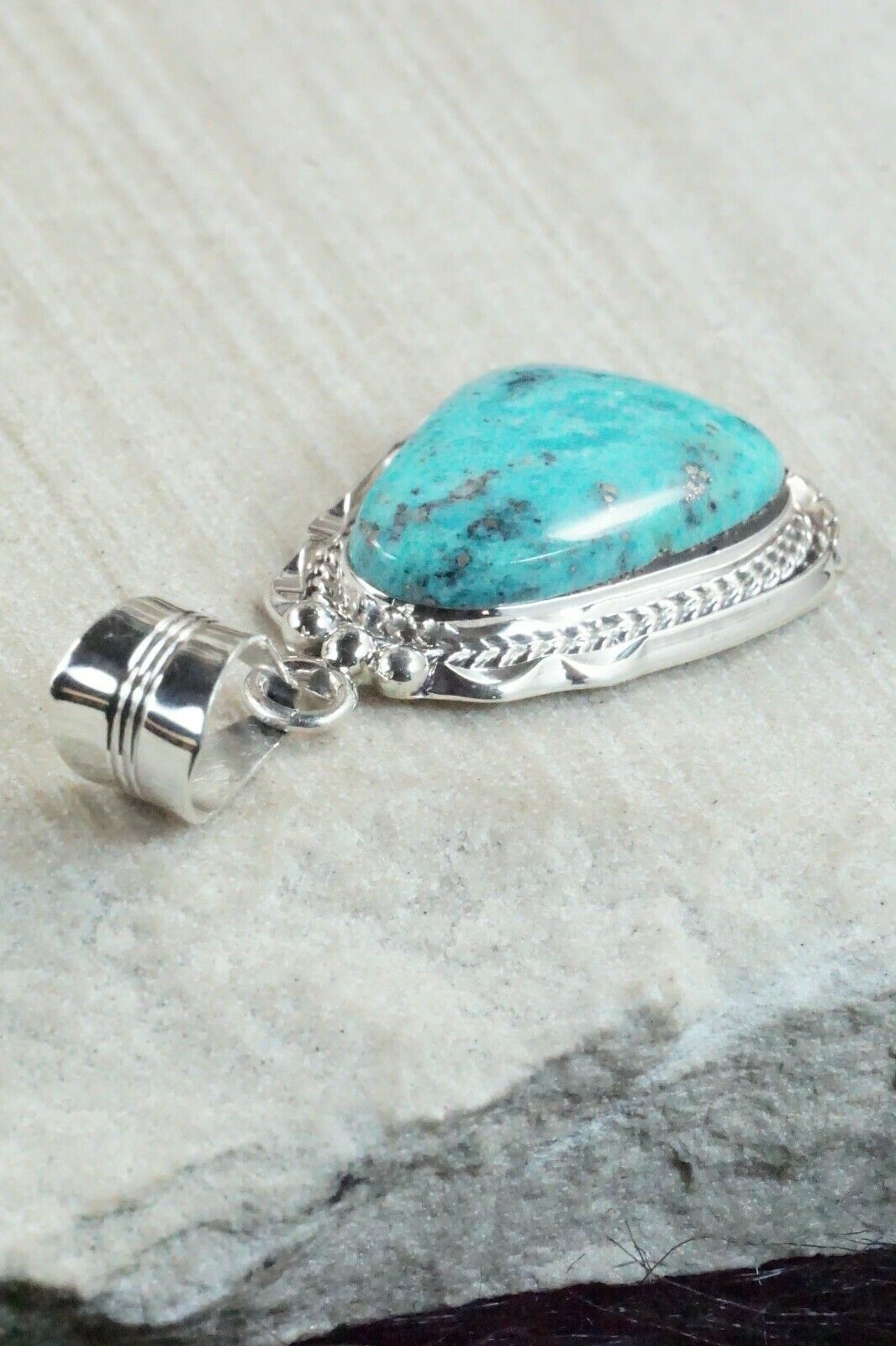 Turquoise & Sterling Silver Pendant - Samuel Yellowhair