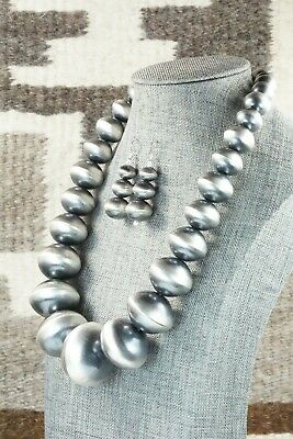 Sterling Silver Navajo Pearl Necklace & Earrings - Tonisha Haley