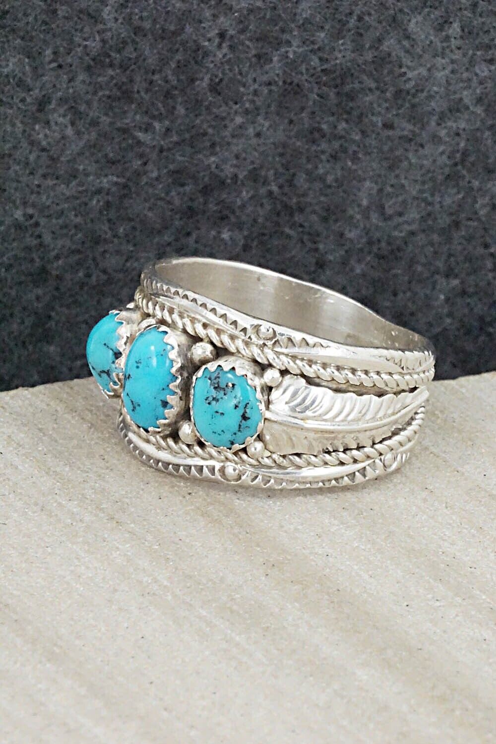 Turquoise and Sterling Silver Ring - Betty Begay - Size 12.5