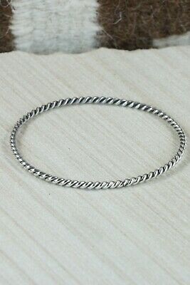 Navajo Sterling Silver Bangle - Elaine Tahe