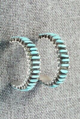 Turquoise & Sterling Silver Earrings - George Peina - High Lonesome Trading