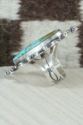 Turquoise & Sterling Silver Ring - Tom Lewis - Size 7.5