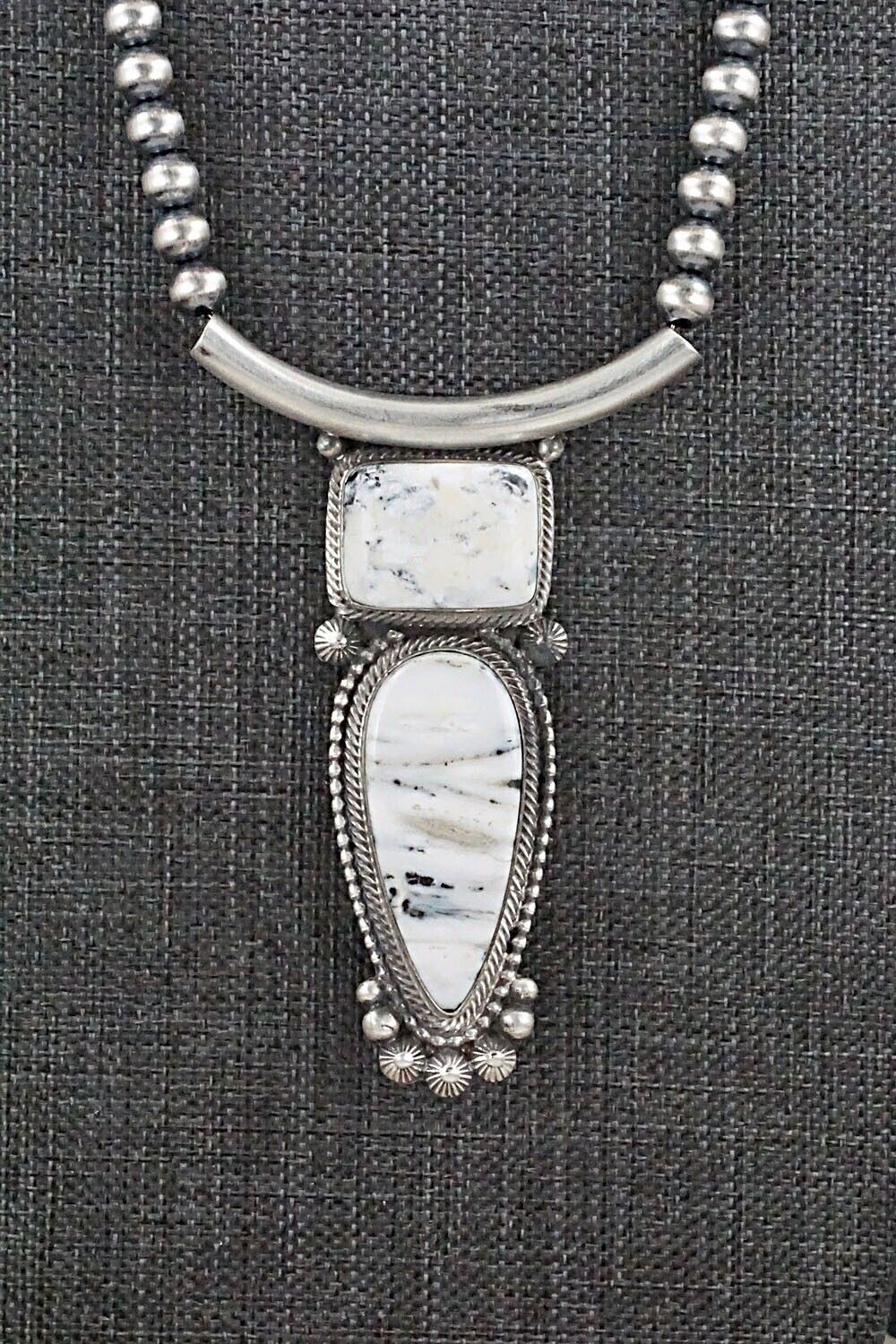 White Buffalo & Sterling Silver Necklace - Tom Lewis
