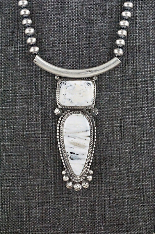 White Buffalo & Sterling Silver Necklace - Tom Lewis