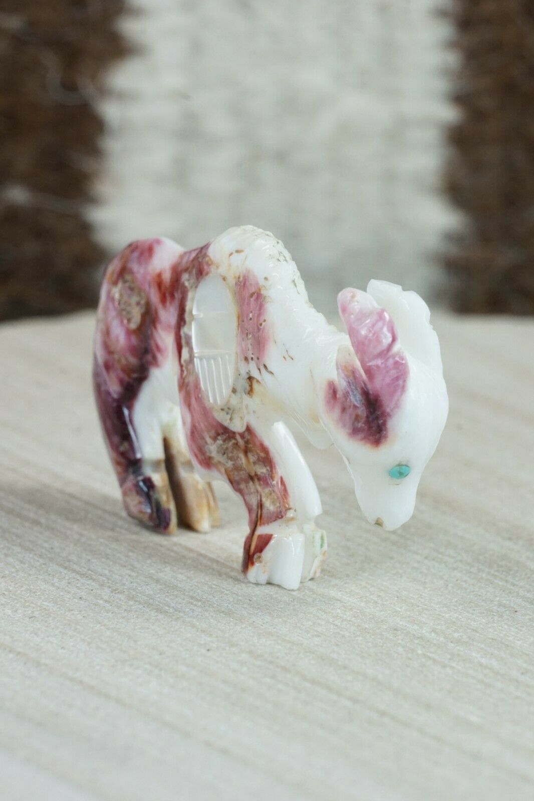 Spiny Oyster Goat Zuni Fetish Carving - Jonas Hastito