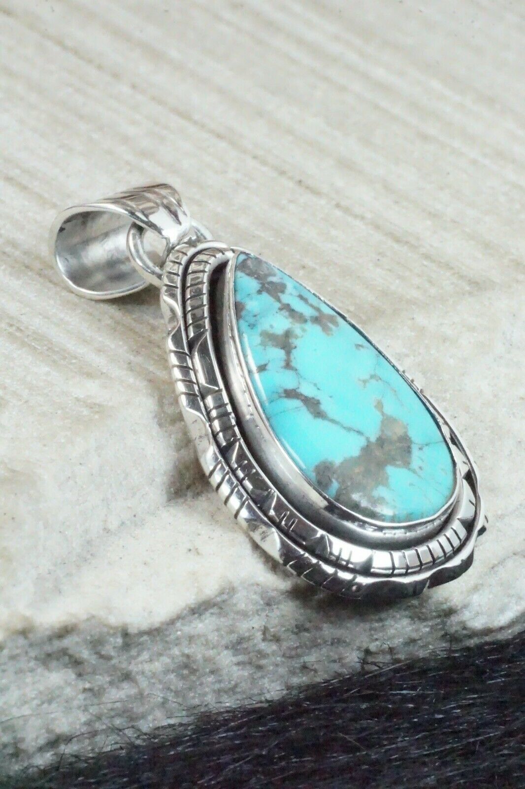 Turquoise & Sterling Silver Pendant - Samuel Yellowhair