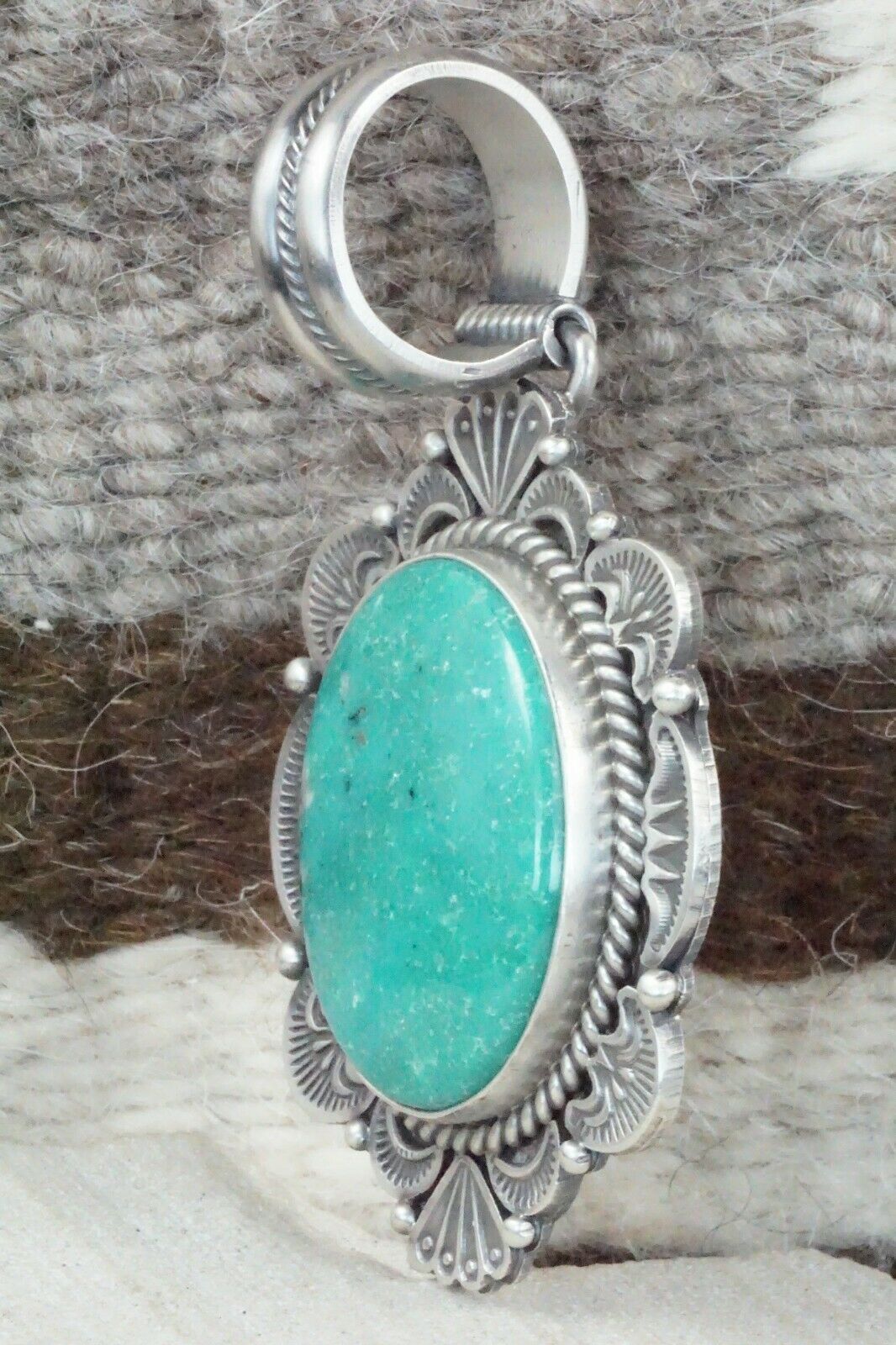 Turquoise and Sterling Silver Pendant - Michael Calladitto