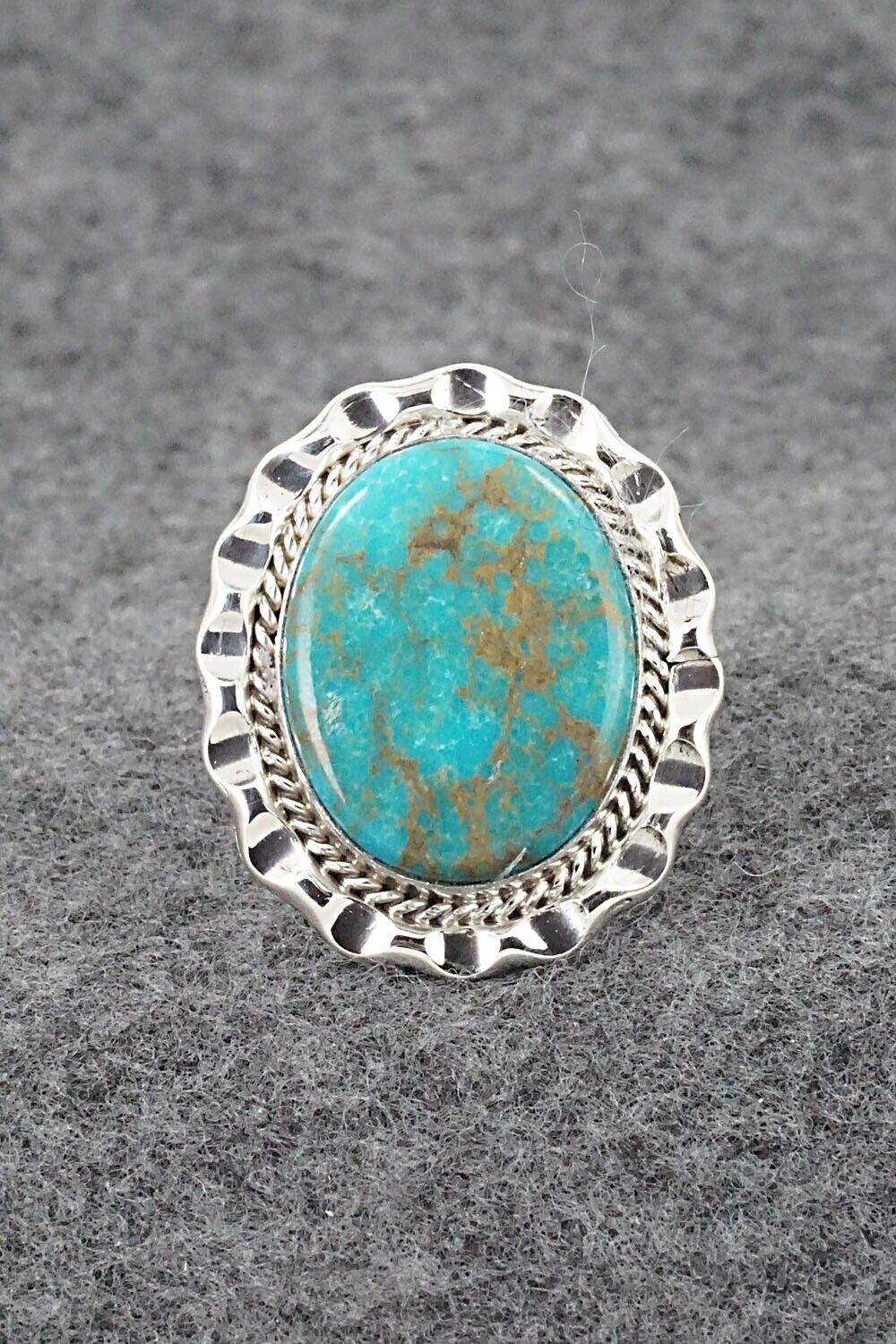 Turquoise & Sterling Silver Ring - Samuel Yellowhair - Size 6.75