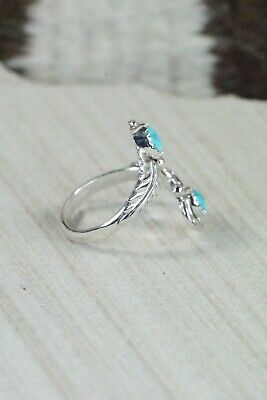 Navajo Turquoise and Sterling Silver Ring - Etta Belin - Size 9