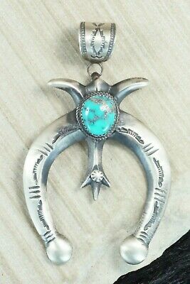 Turquoise and Sterling Silver Naja Pendant - Mary Cayatineto