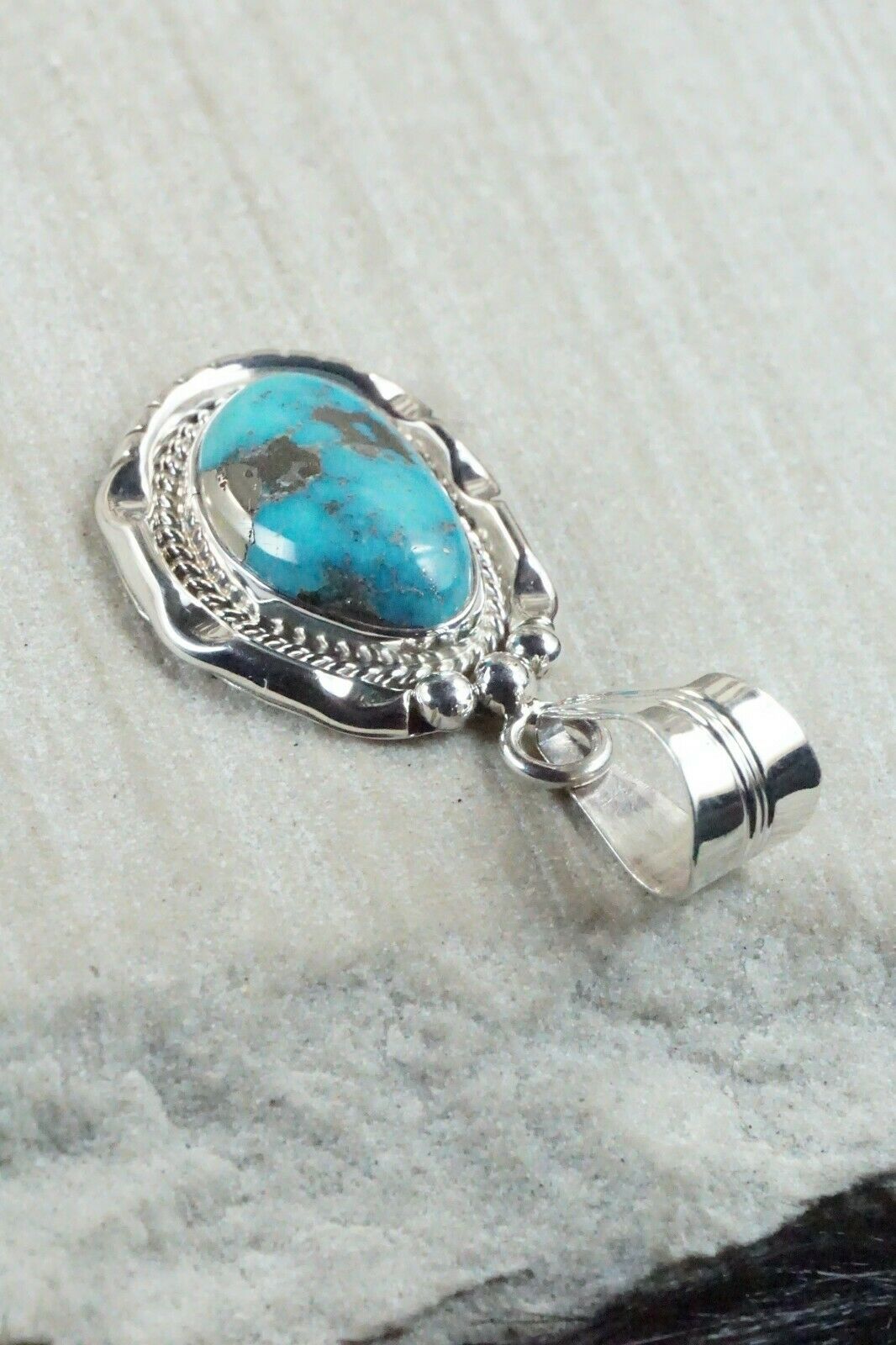 Turquoise & Sterling Silver Pendant - Samuel Yellowhair