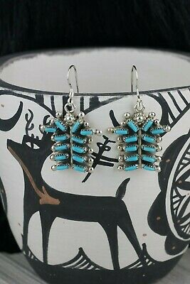 Zuni Turquoise & Sterling Silver Earrings - Vickie Johnson - High Lonesome Trading