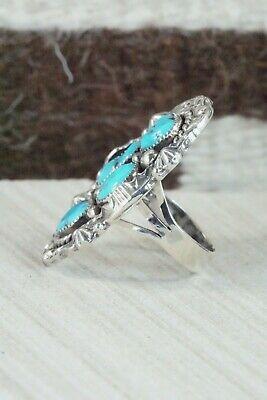 4 Stone Turquoise and Sterling Silver Ring - Harold Becenti - Size 7.5 - High Lonesome Trading