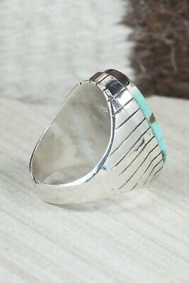 Turquoise and Sterling Silver Ring - Ray Jack - Size 10.25